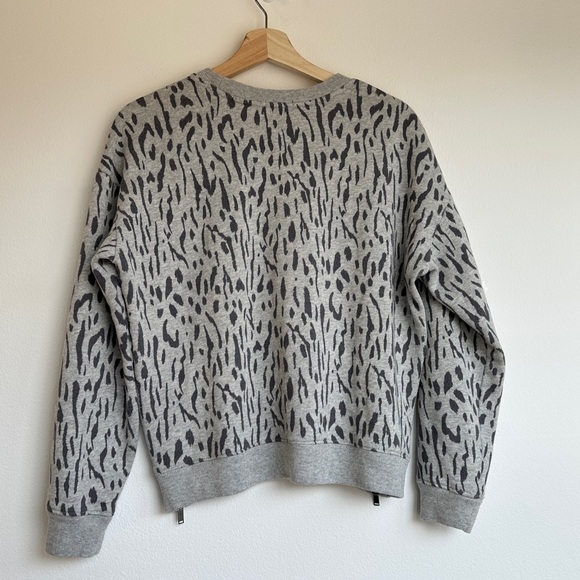 Rails Marlo Gray Abstract Cheetah Long Sleeve Crew Neck Sweatshirt Size S - Picture 9 of 13